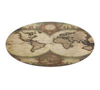 Zerbino vintage con mappa del mondo antico tappetino assorbente in velluto corallo tappetini da bagno antiscivolo per interni ed esterni tappetino rotondo di benvenuto lavabile zerbino per ingresso