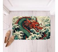 Zerbino Water Dragon Chinese Dragon Red Green Dragon Stampata Zerbino Ingresso Flanella Zerbini Per Ingresso Posteriori La Casa 40X60Cm