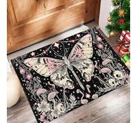 Zerbino Welcome Colori Misti, Tappetino Ingresso Casa Interno, Tappetino Bagno Cucina Antiscivolo Lavabile Farfalle Disegnate A Mano, 40 X 60 Cm Morbido E Confortevole Elementi Celesti