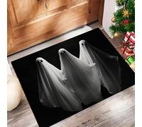 Zerbino Welcome Grigio, Tappetino Ingresso Casa Interno, Tappetino Bagno Cucina Antiscivolo Lavabile Fantasmi Strani, 60 X 90 Cm Morbido E Confortevole Atmosfera Horror