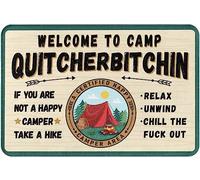 Zerbino Welcome To Camp Quitcherbitchin Happy Camper For Rv Travel Trailers Tappetino Entrata Assorbente Antibatterico Zerbini Di Benvenuto Per Corridoio Posteriori 40X60Cm