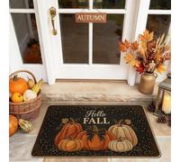 Zerbino, zerbino con scritta "Pumpkins Welcome" in stile rustico con scritta "Hello Fall Fall Orange", lavabile, a basso profilo, decorativo, per ingresso, portico, bagno, ufficio, 73 x 43 cm