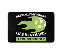 Zerbinotto Basically My Whole Life Revolves Around Soccer Lavabile Tappeto Ingresso Polvere Tappetino Entrata Per Soggiorno Camera Cucina 60X40Cm