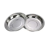 Zerdyne Set di 4 Piatti Rotondi in Acciaio Inossidabile, Piatti in Acciaio Inox