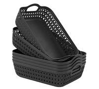 Zerdyne Set di 6 vassoi portaoggetti in plastica Gary, cestello portaoggetti da tavolo