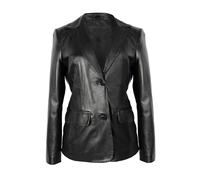 Zerimar Giacca Blazer Donna Pelle | Giacca Elegante | Giacca Casual Donna | Giacca in Pelle Abito Donna | Colore Nero | Taglia L