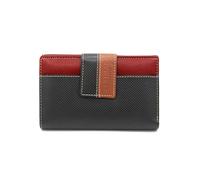 Zerimar Portafoglio Donna Pelle Naturale Elegante | Porta carte di credito in pelle | Portafoglio | Classico da donna | Misure 15x9 cm, Nero - rosso