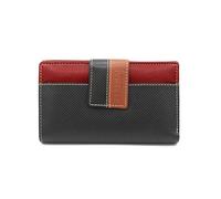 Zerimar Portafoglio Donna Pelle Naturale Elegante | Porta carte di credito in pelle | Portafoglio | Classico da donna | Misure 17 x 10 cm, Nero - rosso