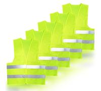 Zeripikfoasp 5 Pezzi Gilet Alta visibilità, Universale Giubbotto Catarifrangente AutoTaglia, Giubbotti di Sicurezza, Giallo Giubbotto Sicurezza Riflettente per Stradale Assistenza Conducenti Cantiere