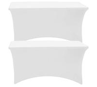 ZeriTlolen Confezione da 2 tovaglie in spandex per tavolo da 1,2 m, universali, elasticizzati, in tessuto Lycra per feste, banchetti, matrimoni ed eventi, colore champagne, bianco