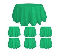 ZeriTlolen Confezione da 6 tovaglie rotonde usa e getta in plastica PEVA usa e getta da 213,4 cm, colore verde, resistenti all'acqua, per matrimoni, banchetti, ristoranti, barbecue, feste, cene