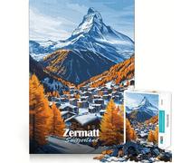 Zermatt,Svizzera,Villaggio di Montagna,Puzzle da 1000 pezzi,Divertimento e allenamento per la mente,Pezzi a incastro precisi,Hobby affascinante per i momenti di svago (50x75cm)