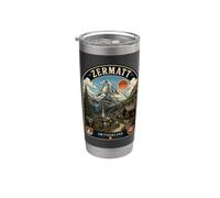 Zermatt Svizzera Vintage Alpi Svizzere Viaggio Bicchiere termico in acciaio inox doppia parete