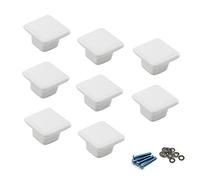 Zerniple Maniglia in ceramica bianca per porte e armadietti per camerette dei bambini, 8 pezzi