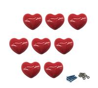Zerniple Pomelli rossi in ceramica per cassetti e armadietti, con viti (8 pezzi)