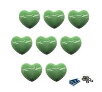 Zerniple Pomelli verdi in ceramica per cassetti e armadietti, con viti (8 pezzi)