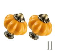 Zernmiarder Pomelli a forma di zucca, confezione da 6 pezzi, in ceramica, pomelli vintage per cassetti, maniglie antiche per comò con viti per armadi, cassetti, credenze e progetti fai da te per la