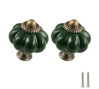 Zernmiarder Pomelli a forma di zucca, confezione da 6 pezzi, in ceramica, pomelli vintage per cassetti, maniglie antiche per comò con viti per armadi, cassetti, credenze e progetti fai da te per la