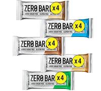 Zero Bar Biotech Usa mix: 4 Barrette Nocciola al Cioccolato, 4 barrette Cioccolato Cookies, 4 barrette Doppio Cioccolato, 4 barrette Cioccolato al Cocco, 4 Barrette Cappuccino