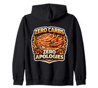 Zero Carbs Zero Apologies Cheto Carnivore Dieta Chetogenica Fan Felpa con Cappuccio
