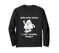 Zero Days Since I Last Pooped Myself Skateboard Scherzo per Adulti Maglia a Manica
