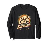 Zero Days Without Sarcasm Funny Daying Retro Style Maglia a Manica