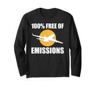 Zero Emissioni Battuta Verde Umorismo Aeronautico Maglia a Manica