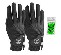 Zero Friction Guanti da golf da uomo, in materiale sintetico, a compressione, per mano destra, confezione da 2, taglia unica, colore nero