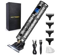 Zero Gapped Trimmer - Tagliacapelli elettrico professionale per barba, impermeabile, senza fili, per uomo, taglio ravvicinato con lama a T, per barbieri, rasoio per barba e dettagli (cavaliere grigio)