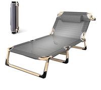 Zero Gravity Chair Pieghevole,Portatile Pieghevole Pomeridiano Pisolino Chaise Lounge Reclinabile, Letto Tenda Strengen Letto Da Campo Sedia A Sdraio 194X68Cm-Grigio
