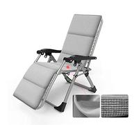 Zero Gravity Patio Lounge Chair Imbottito Regolabile Reclinabile con Poggiatesta per Persone Pesanti, Sedia Portatile da Spiaggia per Prato da Giardino Esterno, Supporto 150 kg (Colore : Gri