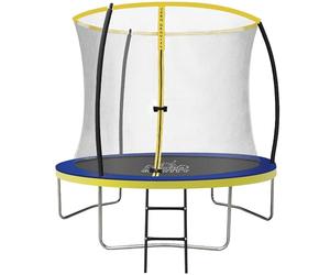 Zero Gravity Trampolino da esterno Ø 183, 244, 305, 366, 427 cm - trampolini da giardino certificati TÜV con scala - a prova di tempesta in 5 minuti - video di montaggio