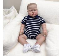 Zero Pam Bambola Grande Reborn Maschio Occhi Chiusi Pickle 24 Pollici 60 CM Capelli dipinti Bambino coccoloso Bambole Reborn con Corpo in Morbido Cotone Bambola Neonato Pesata con Accessori