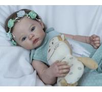 Zero Pam Bambola Reborn Realistica 45cm Femmina Neonata Silicone Occhi Aperti per Bambina