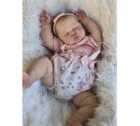 Zero Pam Bambole Reborn Femmina Grande Realistica 60 CM in Silicone Morbido Bambole Reborn Femmine Occhi Chiusi Capelli Dipinti Corpo Morbido Tessuto Bambola Grande per Bambina Dai 3 Anni In Su