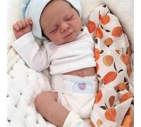 Zero Pam Bebe Reborn Silicone Corpo Completo con Occhi Chiusi 45 CM,Bebe Reborn Bambino con Capelli, Bambole Reborn Silicone Corpo Intero Morbido Anatomicamente Corretto