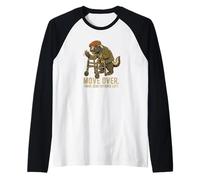 Zero Patience ha Lasciato Funny Badger Design in Pensione Maglia con Maniche Raglan