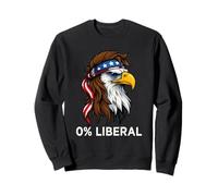 Zero Percent Liberal Bald Eagle US Bandiera 0% Liberale Felpa