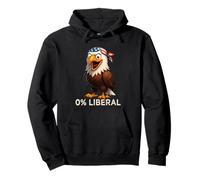 Zero Percent Liberal Bald Eagle US Bandiera 0% Liberale Felpa con Cappuccio