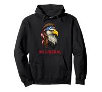 Zero Percent Liberal Bald Eagle US Bandiera 0% Liberale Felpa con Cappuccio