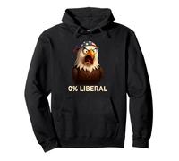 Zero Percent Liberal Bald Eagle US Bandiera 0% Liberale Felpa con Cappuccio