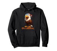 Zero Percent Liberal Bald Eagle US Bandiera 0% Liberale Felpa con Cappuccio