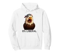 Zero Percent Liberal Bald Eagle US Bandiera 0% Liberale Felpa con Cappuccio