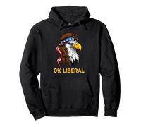 Zero Percent Liberal Bald Eagle US Bandiera 0% Liberale Felpa con Cappuccio