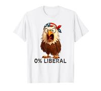 Zero Percent Liberal Bald Eagle US Bandiera 0% Liberale Maglietta