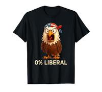 Zero Percent Liberal Bald Eagle US Bandiera 0% Liberale Maglietta