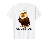 Zero Percent Liberal Bald Eagle US Bandiera 0% Liberale Maglietta