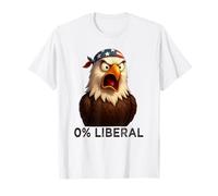 Zero Percent Liberal Bald Eagle US Bandiera 0% Liberale Maglietta