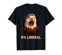 Zero Percent Liberal Bald Eagle US Bandiera 0% Liberale Maglietta