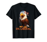 Zero Percent Liberal Bald Eagle US Bandiera 0% Liberale Maglietta